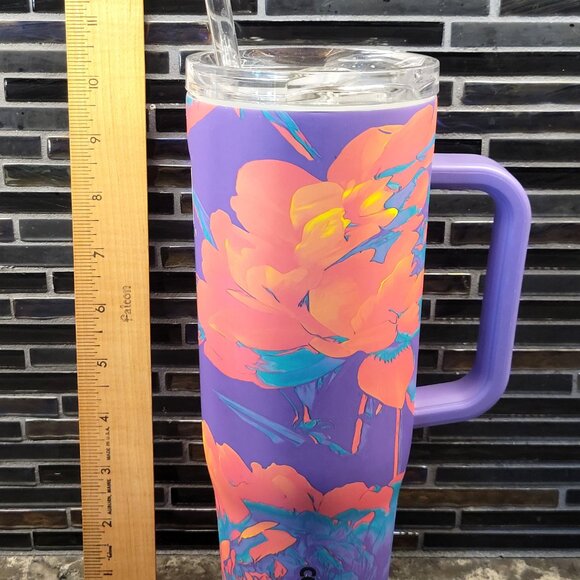 NEW CORKSICLE WATER JUICE BOTTLE TUMBLER 40 OZ FLOWER BLOOM STAINLESS STEEL - Picture 11 of 12